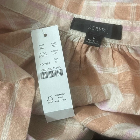 J.Crew Gathered button-up shirt in featherweight flannel Size S - Picture 4 of 8